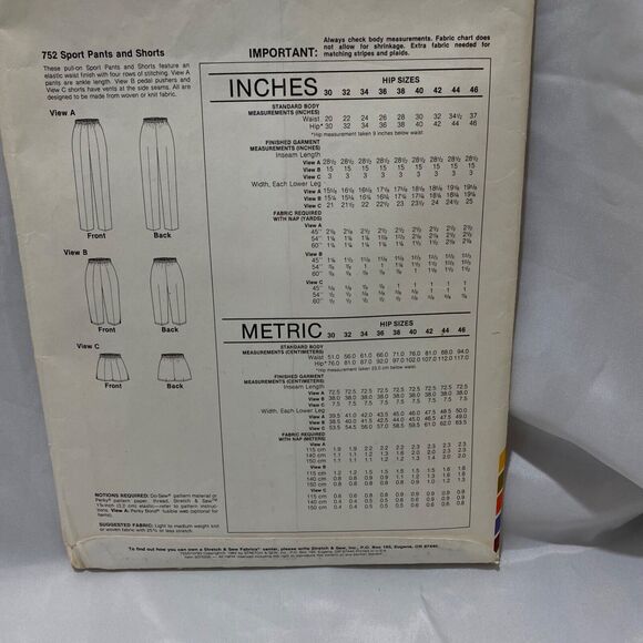 1982 Stretch and Sew Sport Pants And Shorts Design Patterns by Ann Person - Picture 8 of 9